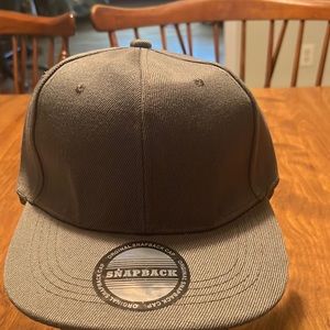 Dark gray snapback hat